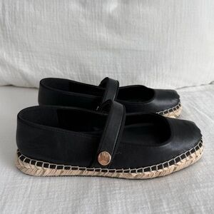 Karl Lagerfeld Paris Black Mikai Mary Jane Espadrille Flats